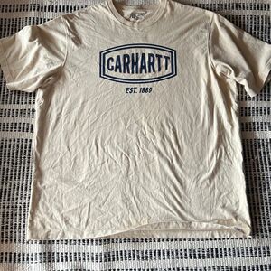 Carhartt Size 3XL Tall Ivory loose fit t shirt (stain in the back )